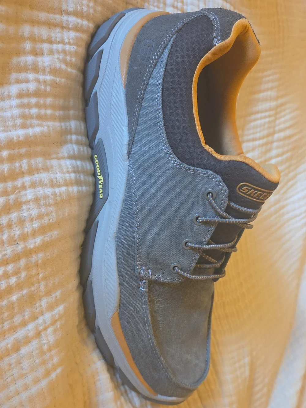 Skechers Men's Navy Canvas Slip-On Style With Steady Grip Size 13